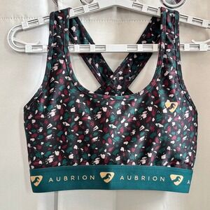 Aubrion Equestrian Sports Bra Medium Abstract All Over Print Athleisure 19738